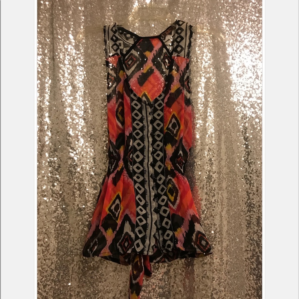 PRINTED IKAT Sheer Top Tank